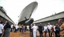 Superyacht Serene at Fincantieri shipyard during her launch